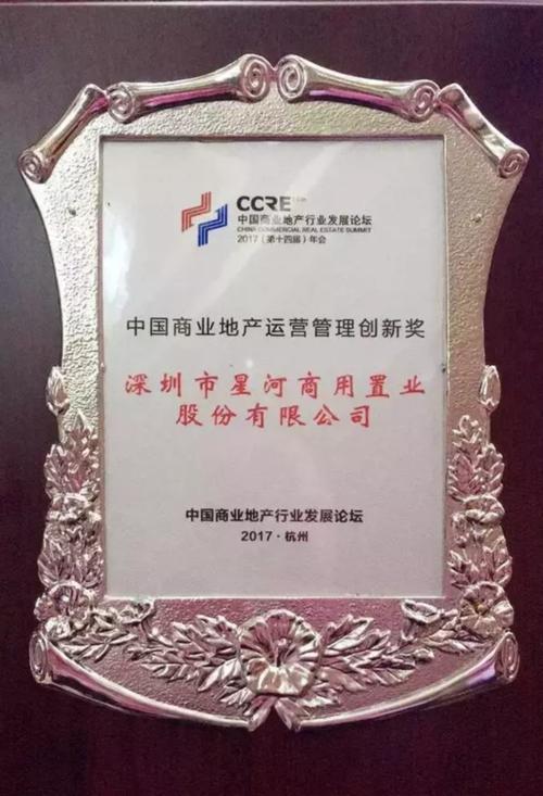 星河商置荣获"中国商业地产运营管理创新奖"
